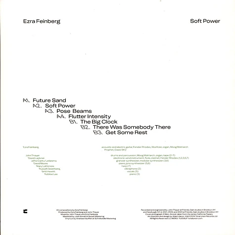 Ezra Feinberg - Soft Power Transparent Green Vinyl Edition