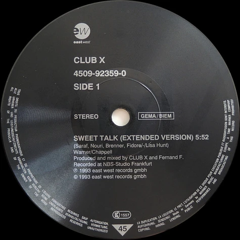 Club X - Sweet Talk