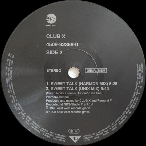 Club X - Sweet Talk