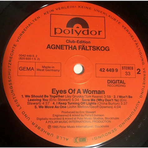 Agnetha Fältskog - Eyes Of A Woman