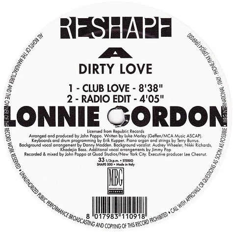 Lonnie Gordon - Dirty Love