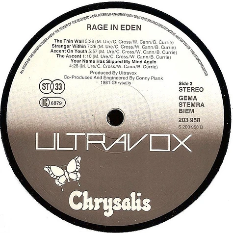 Ultravox - Rage In Eden