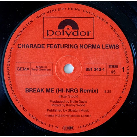 Charade Featuring Norma Lewis - Break Me