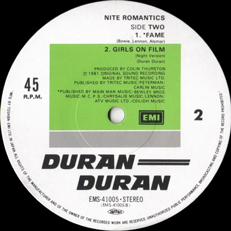 Duran Duran - Nite Romantics