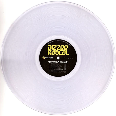 Dizzee Rascal - Don't Take It Personal Transparent Vinyl Edition