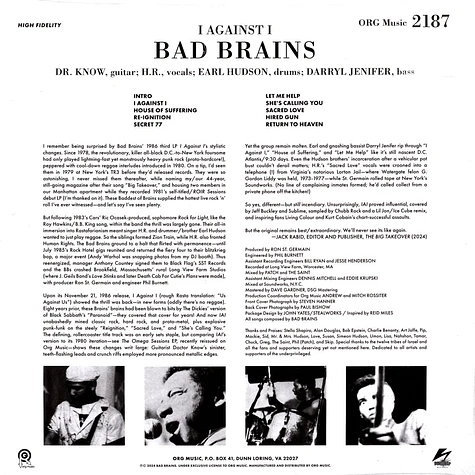 Bad Brains - I Against I Punk Note Edition