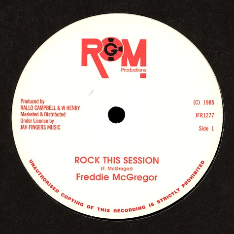 Freddie Mcgregor / Little John - Rock This Session / Man To Man Is Unjust