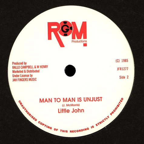 Freddie Mcgregor / Little John - Rock This Session / Man To Man Is Unjust