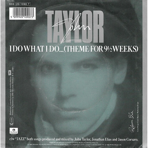 John Taylor - I Do What I Do... (Theme For 9½ Weeks)