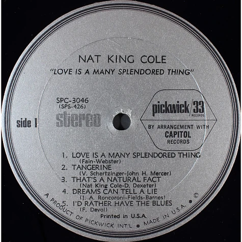 Nat King Cole - Love Is A Many Splendored Thing