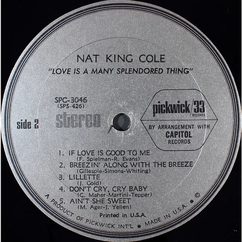 Nat King Cole - Love Is A Many Splendored Thing