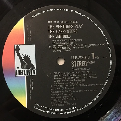 The Ventures - The Ventures Play The Carpenters