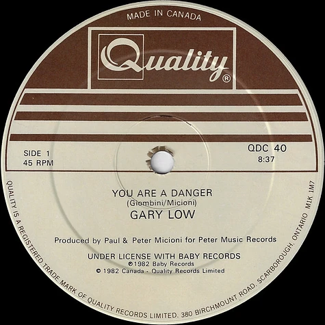 Gary Low - You Are A Danger