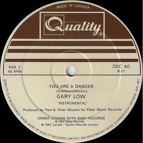 Gary Low - You Are A Danger