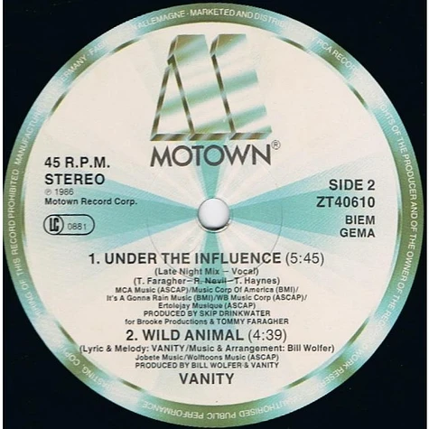 Vanity - Under The Influence