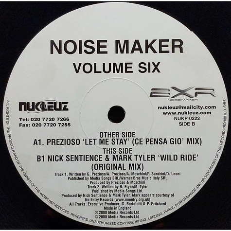 Prezioso Feat. Marvin / Nick Sentience & Mark Tyler - Noise Maker Volume Six