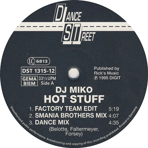 DJ Miko - Hot Stuff / Lovely Lullaby