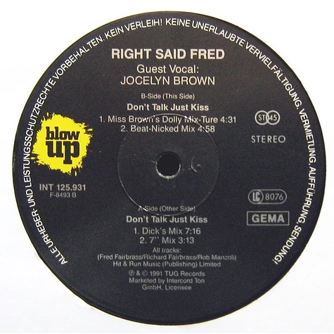 Right Said Fred - Don't Talk Just Kiss