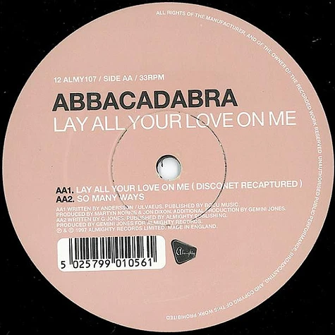 Abbacadabra - Lay All Your Love On Me