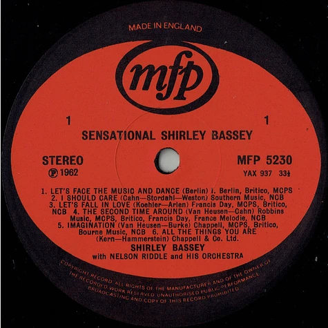 Shirley Bassey With Nelson Riddle And His Orchestra - What Now My Love