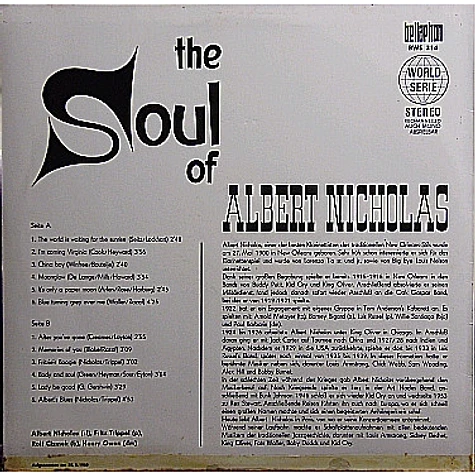 Albert Nicholas - The Soul Of Albert Nicholas