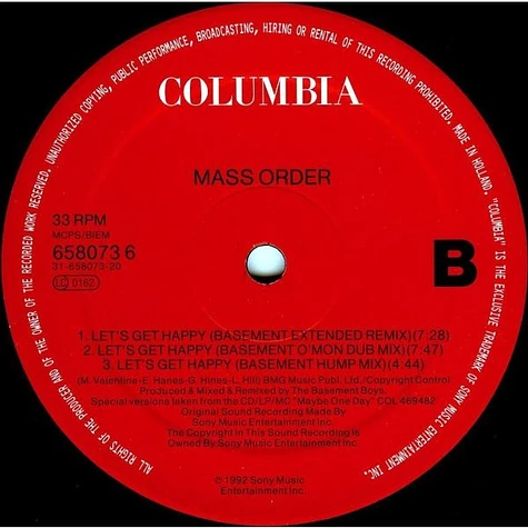 Mass Order - Let's Get Happy (Remixes)