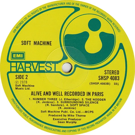 Soft Machine - Alive And Well Recorded In Paris