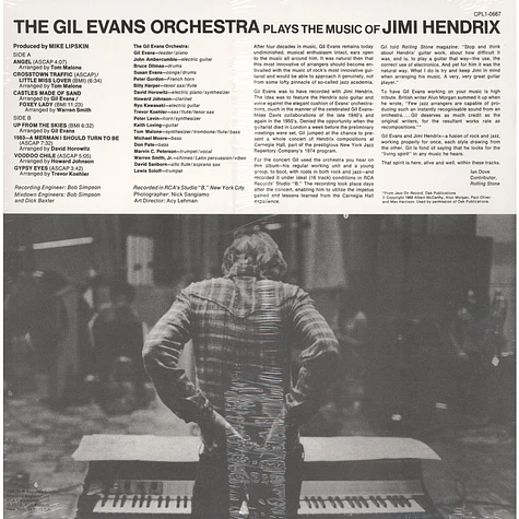 Gil Evans - Plays The Music Of Jimi Hendrix