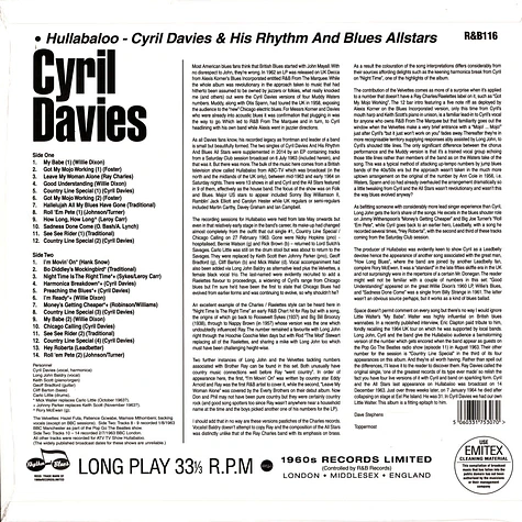 Cyril Davies & His Rhythm And Blues Allstars - Hullabaloo