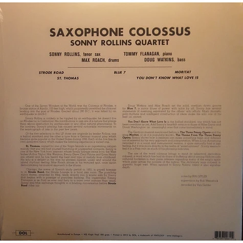 Sonny Rollins - Saxophone Colossus