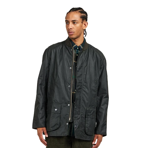 Barbour Sports Neck Ashby Wax Jacket Sage HHV