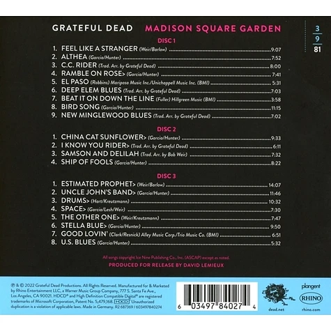 Grateful Dead - Madison Square Garden, New York