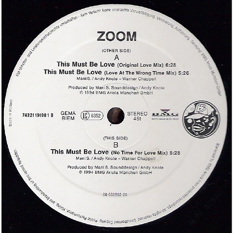 Zoom - This Must Be Love