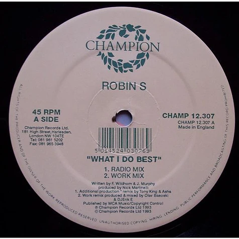 Robin S. - What I Do Best