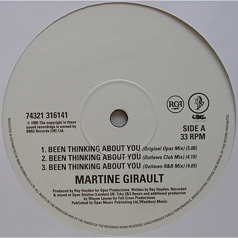 Martine Girault - Been Thinking About You