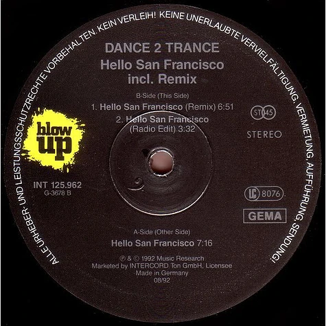 Dance 2 Trance - Hello San Francisco