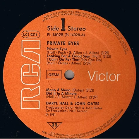 Daryl Hall & John Oates - Private Eyes