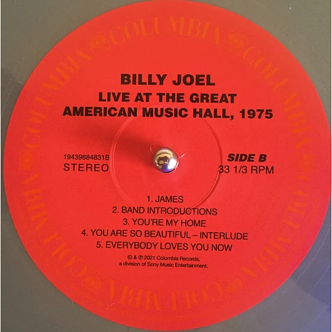 Billy Joel - Live At The Great American Music Hall, 1975