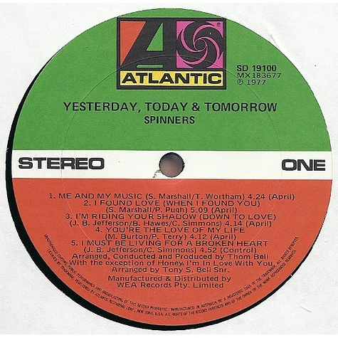 Spinners - Yesterday, Today & Tomorrow