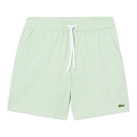 Lacoste - Striped Seersucker Swim Trunks