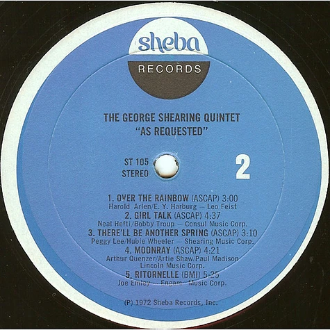 The George Shearing Quintet - As Requested