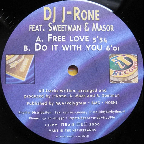 DJ J-Rone Feat. Sweetman & Masor - Free Love