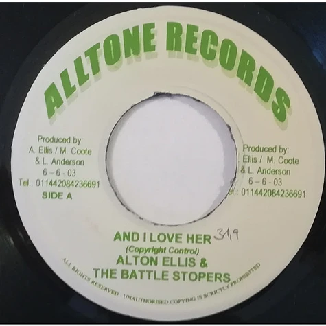 Alton Ellis & The Bottlestopers - And I Love Her