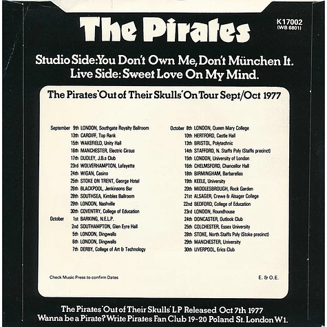 The Pirates - Sweet Love On My Mind