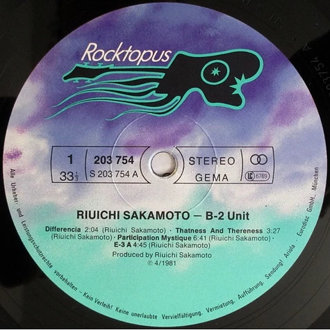 Ryuichi Sakamoto - B-2 Unit