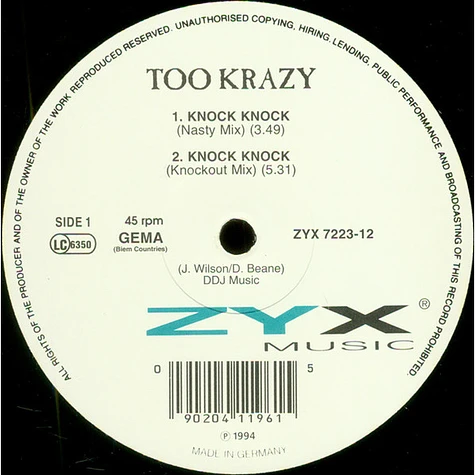 Too Krazy - Knock Knock