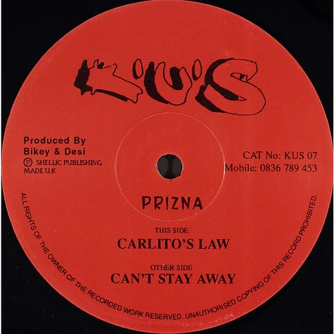 Prizna - Carlito's Law / Can't Stay Away