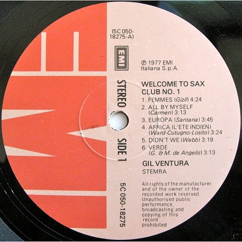 Gil Ventura - Welcome To Saxclub No. 1