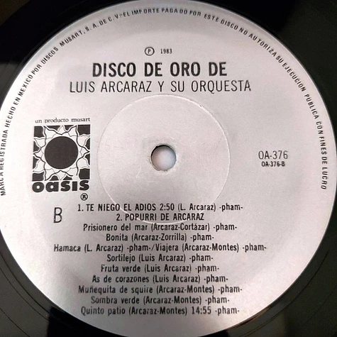 Luis Arcaraz Y Su Orquesta - Disco De Oro