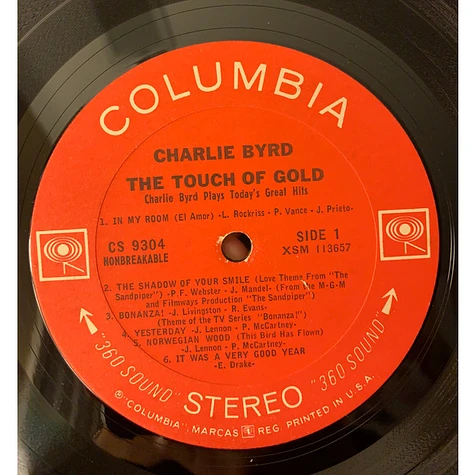 Charlie Byrd - The Touch Of Gold (Charlie Byrd Plays Today’s Great Hits)